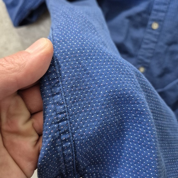 Carbon 2 Cobalt Shirt Mens XL Blue Polka Dot Button Down Oxford Office Academia - Picture 4 of 9